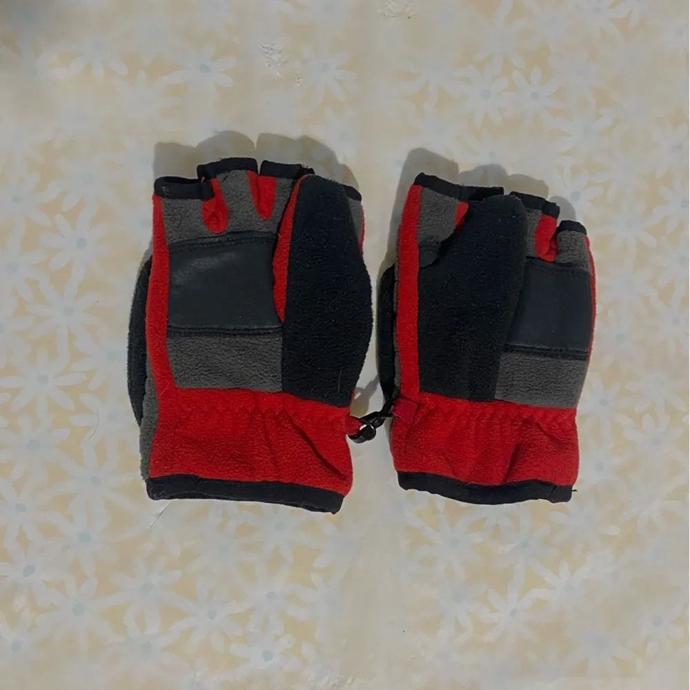 GAP‎ Kids Black and Red Winter Convertible Gloves/Mittens